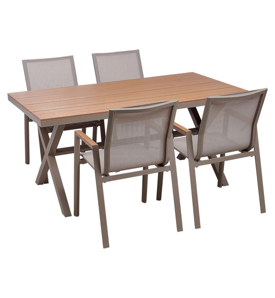 Gartenmöbel Set 4-Sitzer TIANO Metall Grau