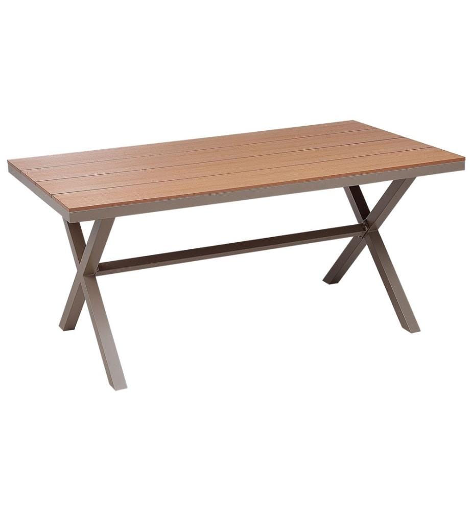 Table de salle à manger de jardin TIANO 160 cm 90 cm Métal Taupe