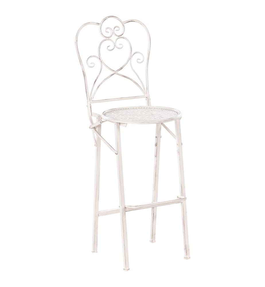 Lot de 2 chaises de bar de jardin TRIESTE Pliant Métal Beige clair