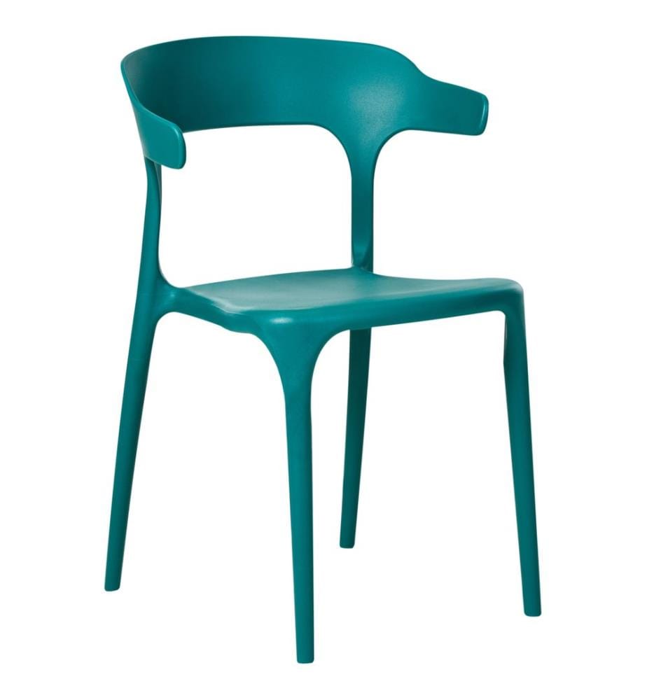 Lot de 4 chaises de jardin GUBBIO Bleu paon