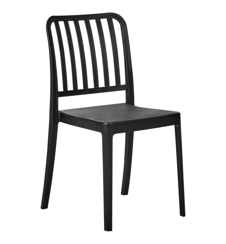Gartenstuhl 4er Set SERSALE Kunststoff Schwarz