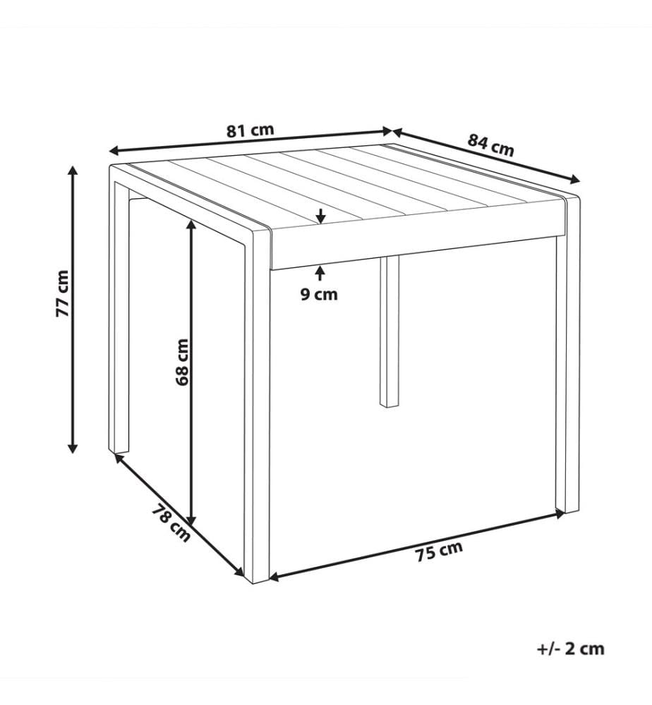 Table de salle à manger de jardin BARTICA 81 cm 84 cm Beige