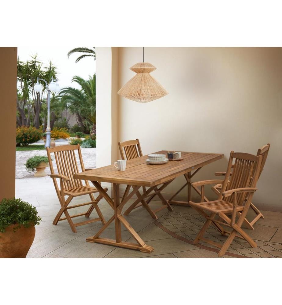 Gartentisch CALABRITTO 90 cm 180 cm Akazienholz Braun