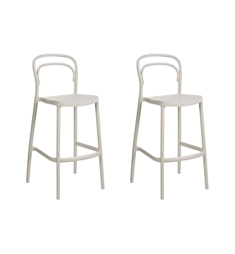 Garten-Barhocker 2er Set PORANO Beige