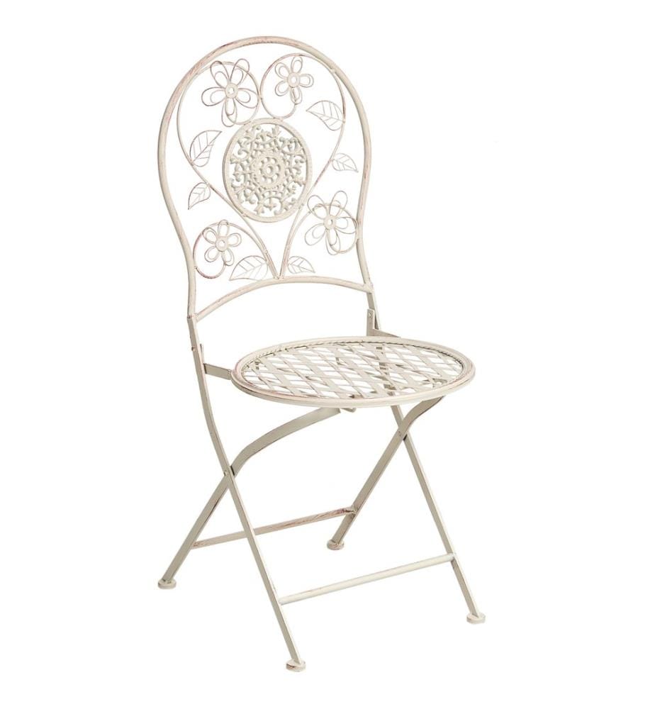 Lot de 2 chaises de jardin YAVIZA Pliant Métal Beige clair
