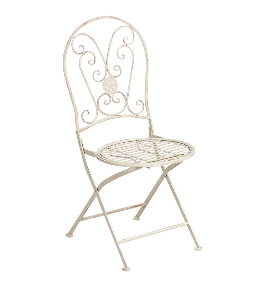 Lot de 2 chaises de jardin COGGIA Pliant Métal Beige clair