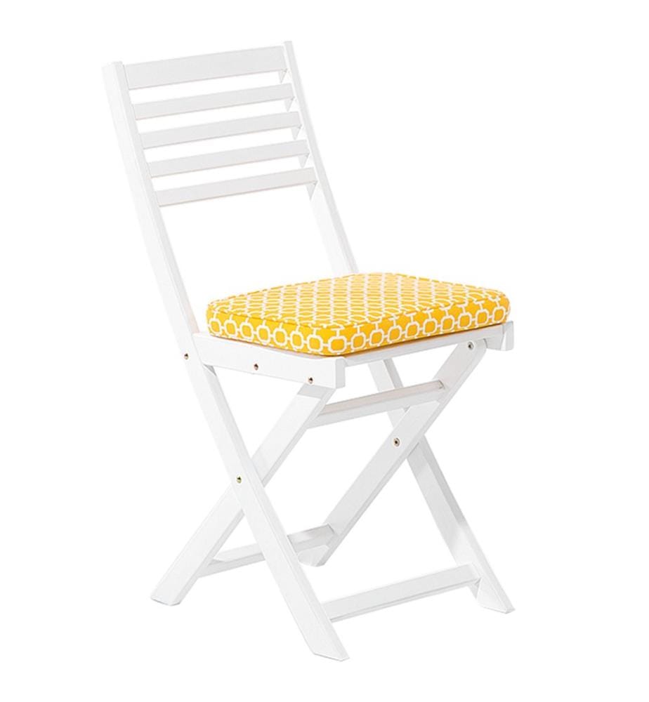 Bistro Set inkl. Kissen klappbar FIJI Akazienholz Weiss