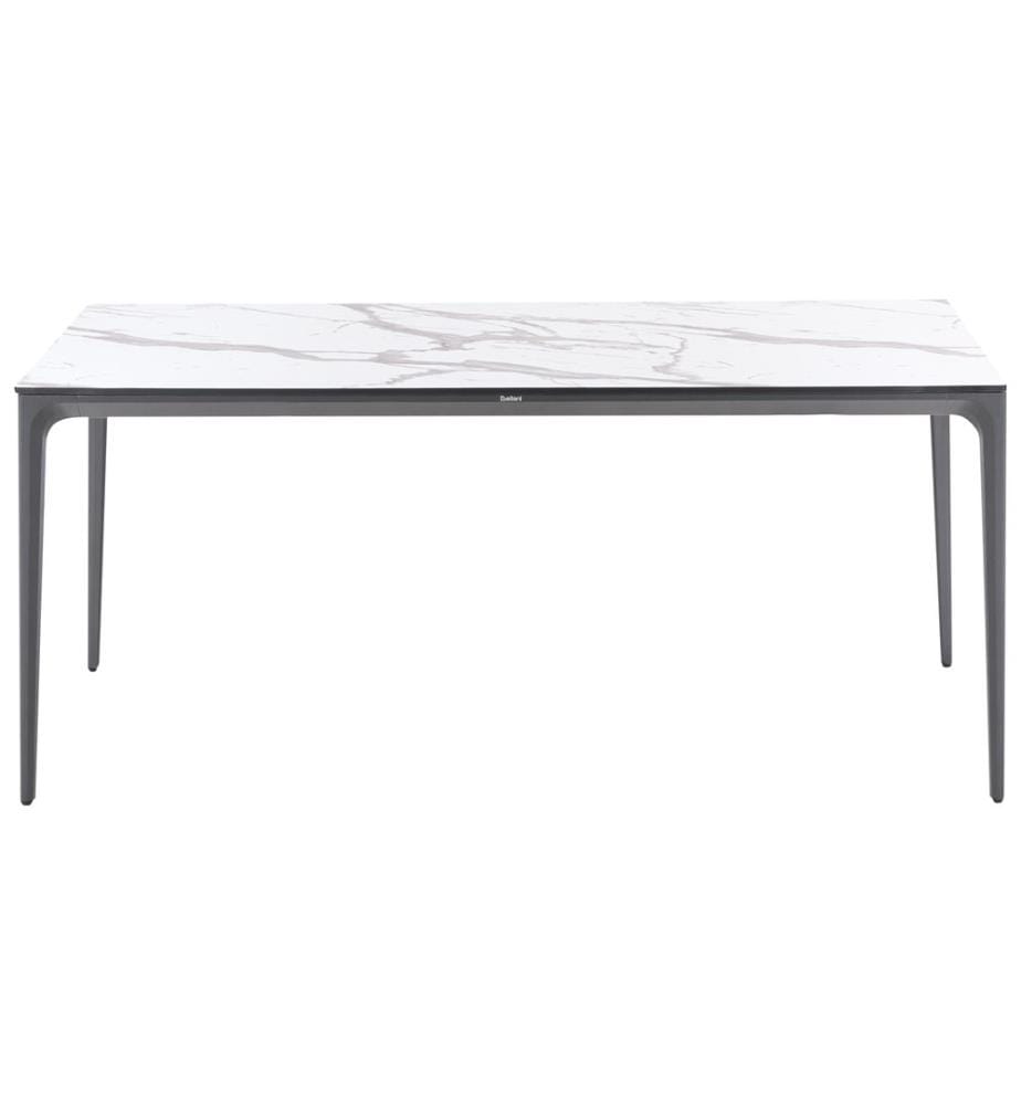 Gartentisch SOVARETO 180 cm 90 cm Marmor Optik Weisser Marmor