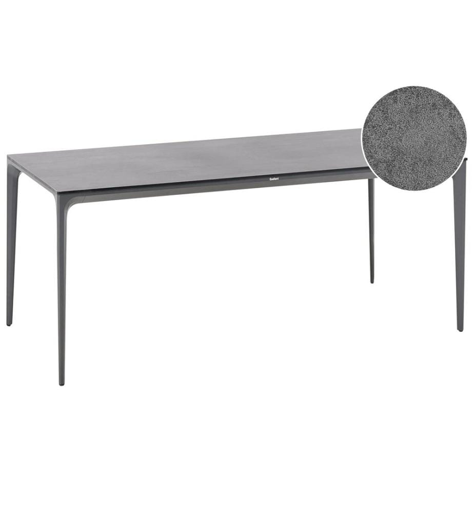 Table de salle à manger de jardin SOVARETO 180 cm 90 cm Effet pierre Gris foncé