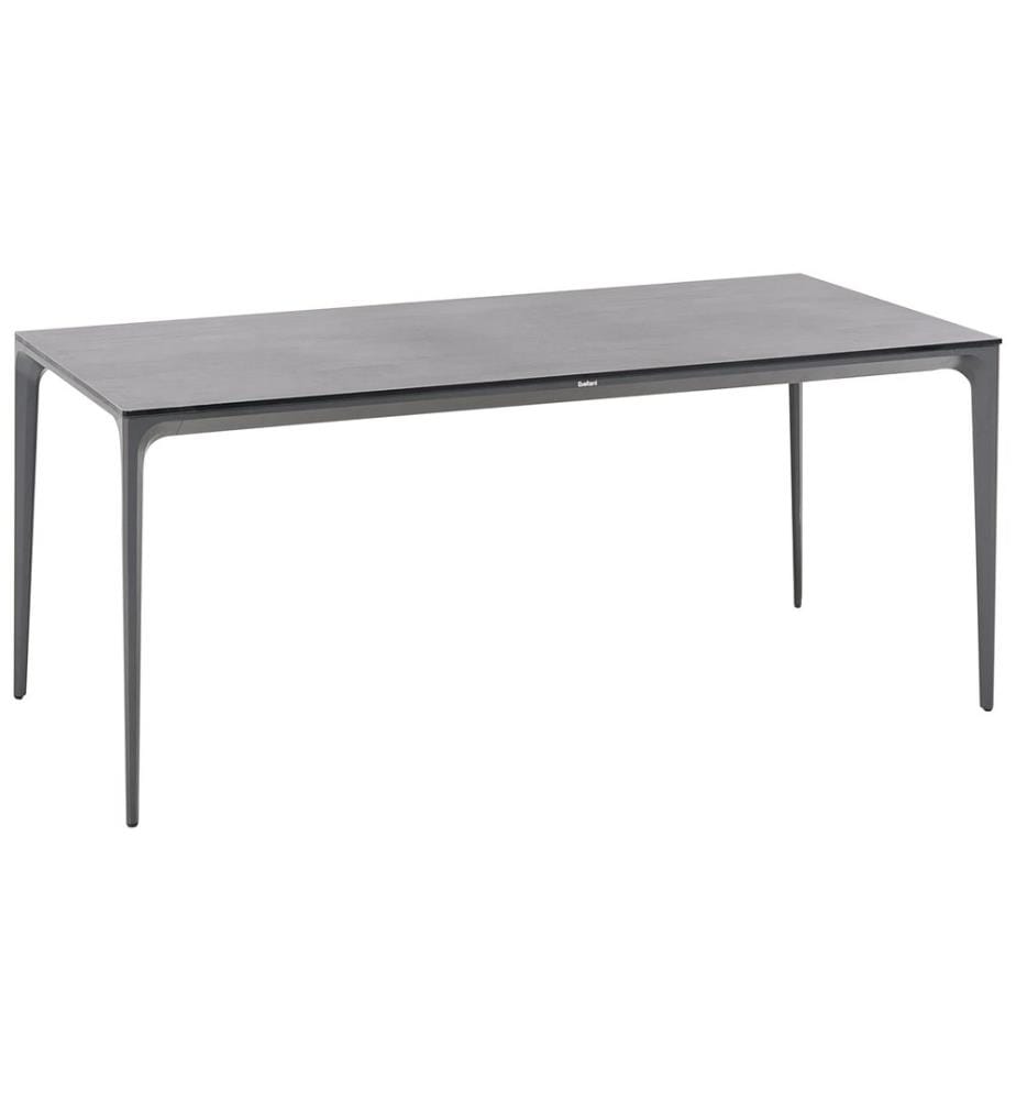 Table de salle à manger de jardin SOVARETO 180 cm 90 cm Effet pierre Gris foncé