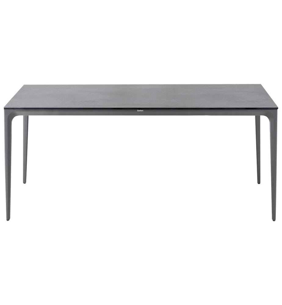 Table de salle à manger de jardin SOVARETO 180 cm 90 cm Effet pierre Gris foncé