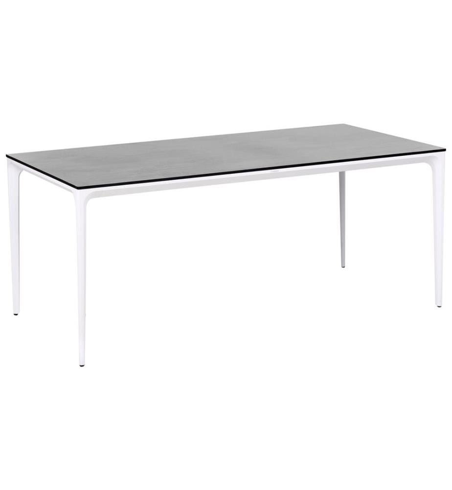 Table de salle à manger de jardin SOVARETO 180 cm 90 cm Effet pierre Gris foncé
