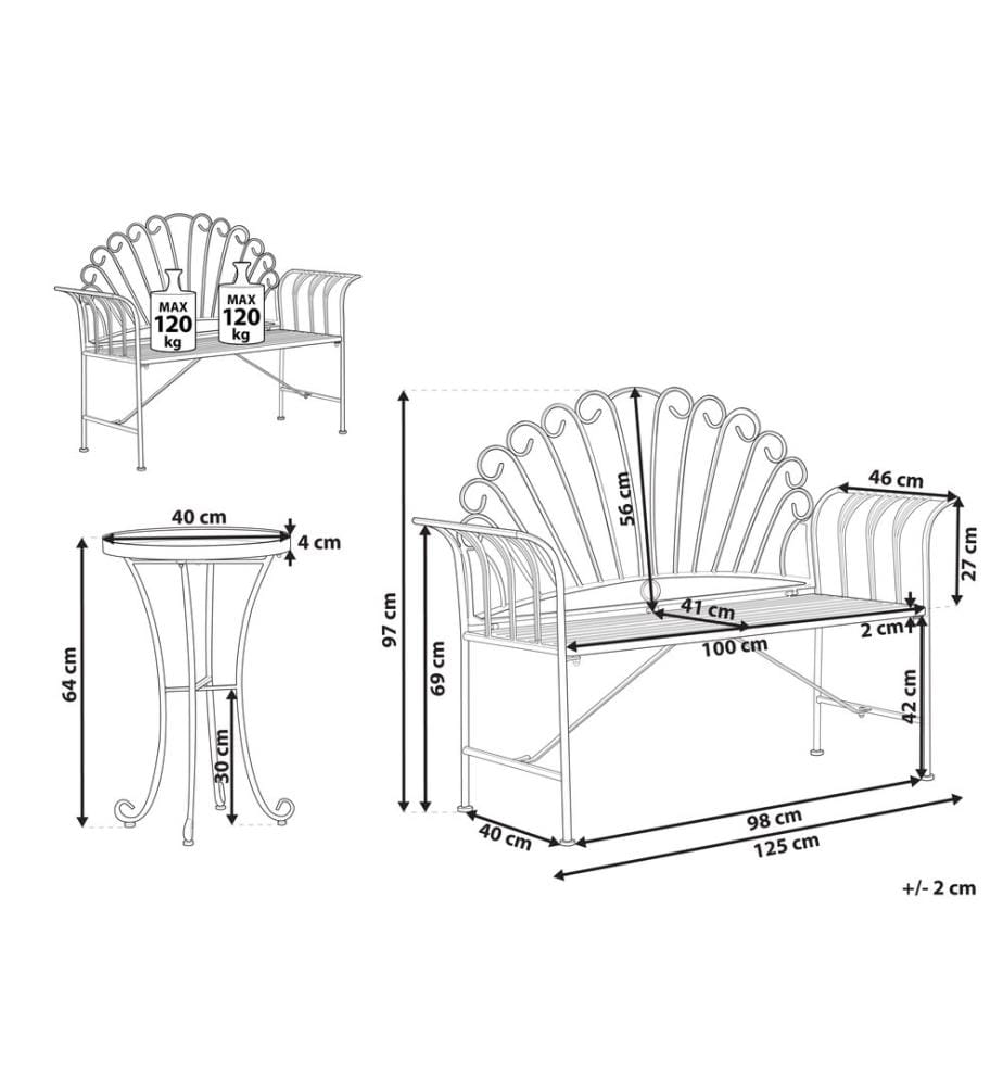 Bistro Set CAVINIA Metall Hellblau