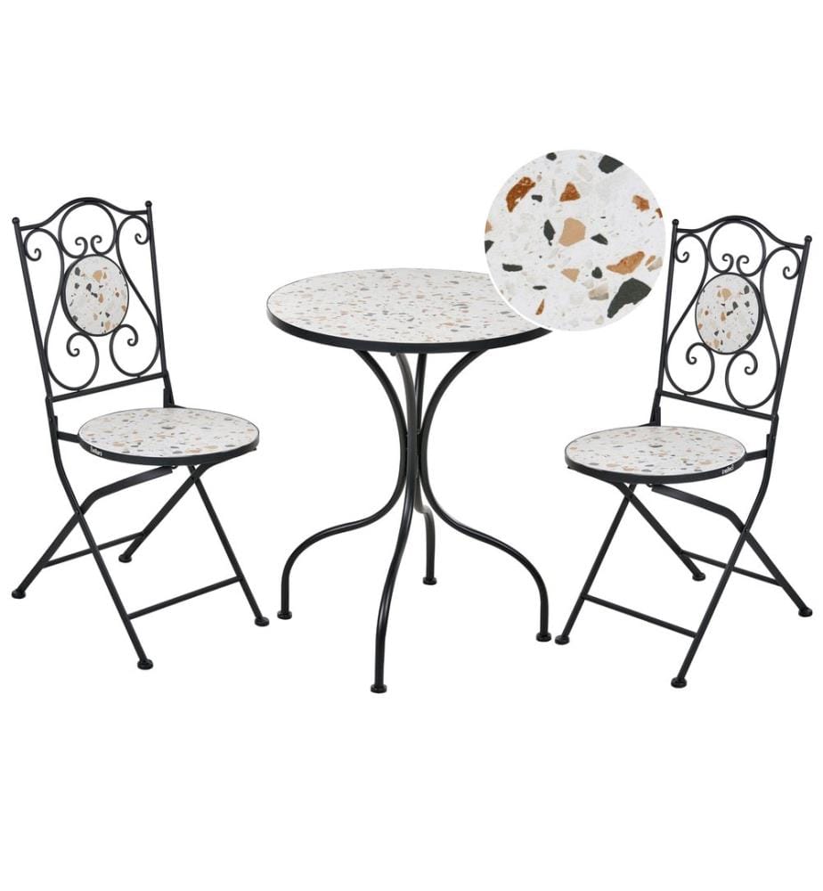 Ensemble bistrot Pliant ARTENA Métal Noir