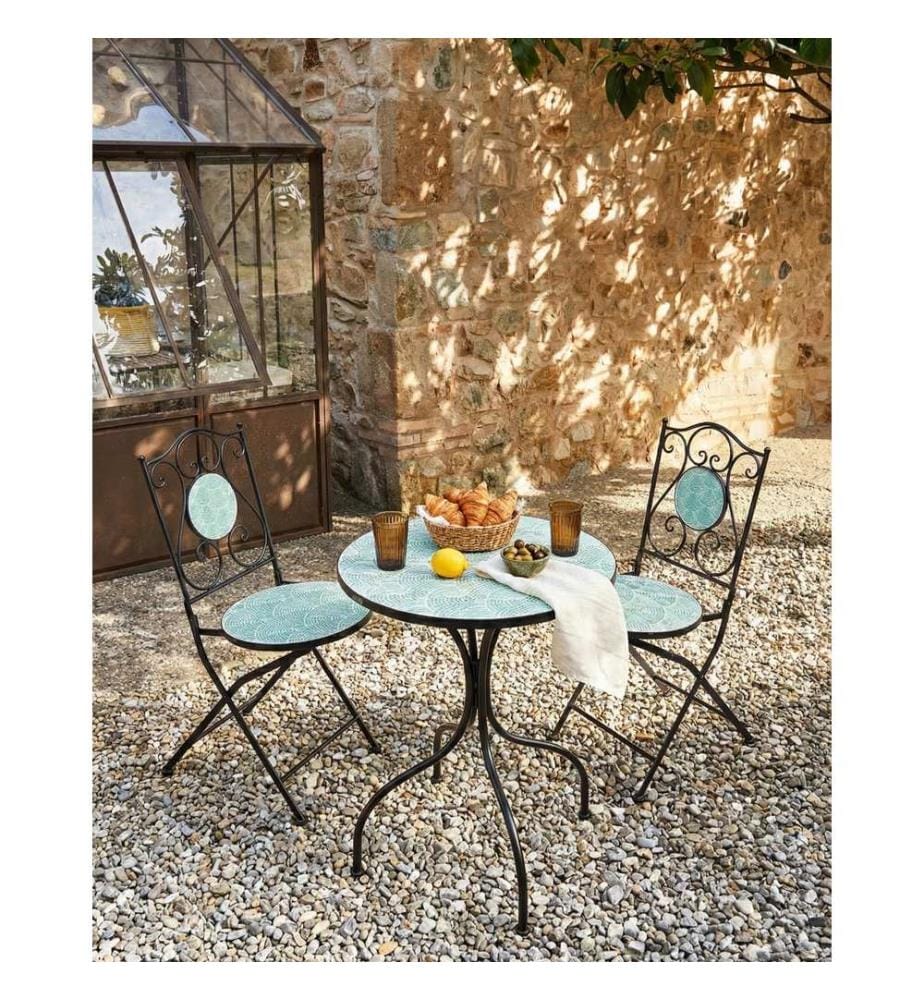 Lot de 2 chaises de jardin ANAPO Pliant Métal Noir