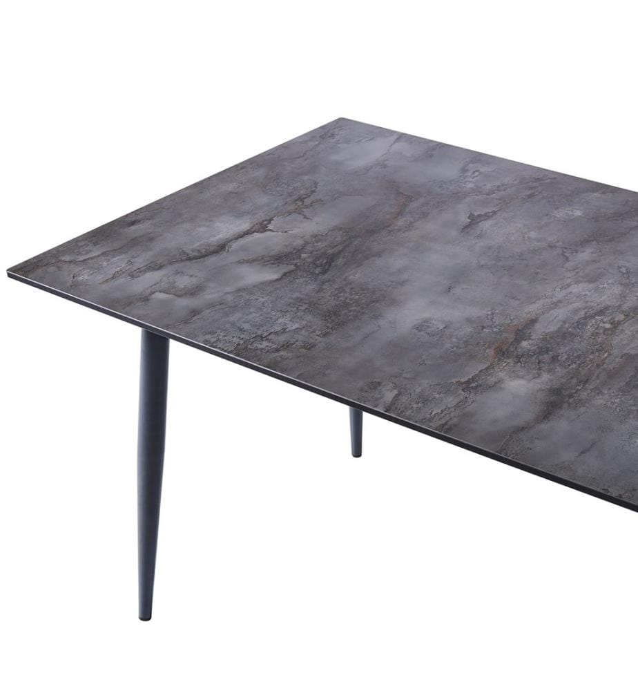 Table de salle à manger de jardin TOLENTINO 180 cm 90 cm Effet pierre Gris