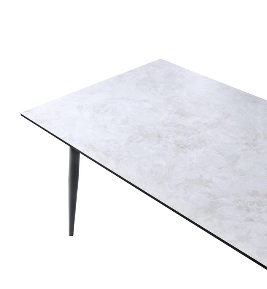 Table de salle à manger de jardin TOLENTINO 180 cm 90 cm Effet pierre Gris clair
