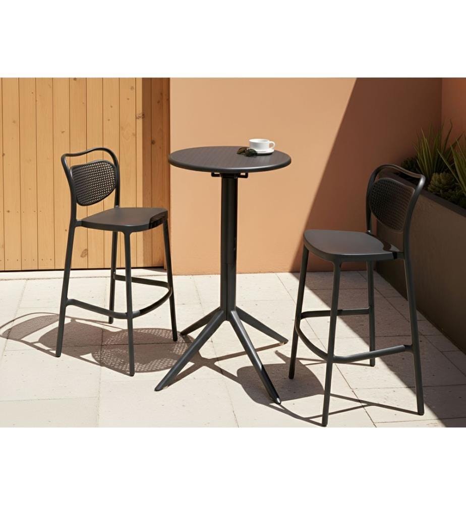 Garten Bartisch LEGRENA 60 cm 60 cm Schwarz