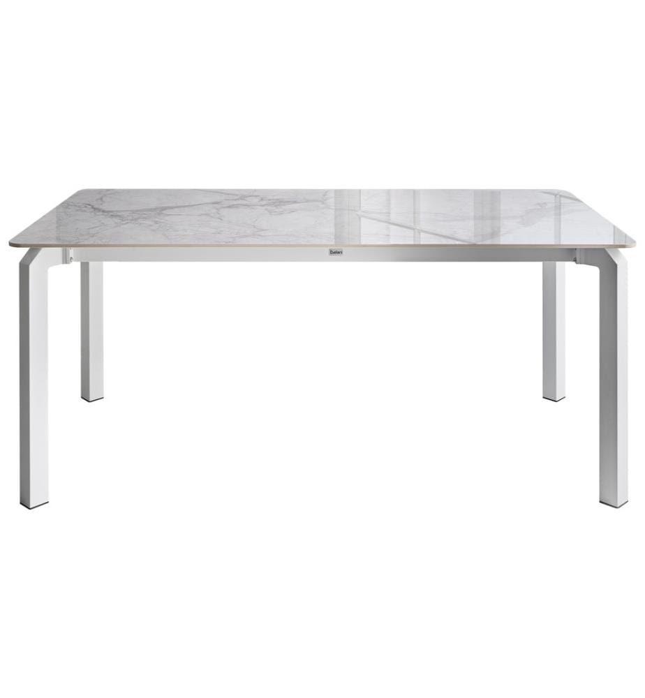 Table de salle à manger de jardin FELETTO 180 cm 90 cm Pierre Marbre blanc