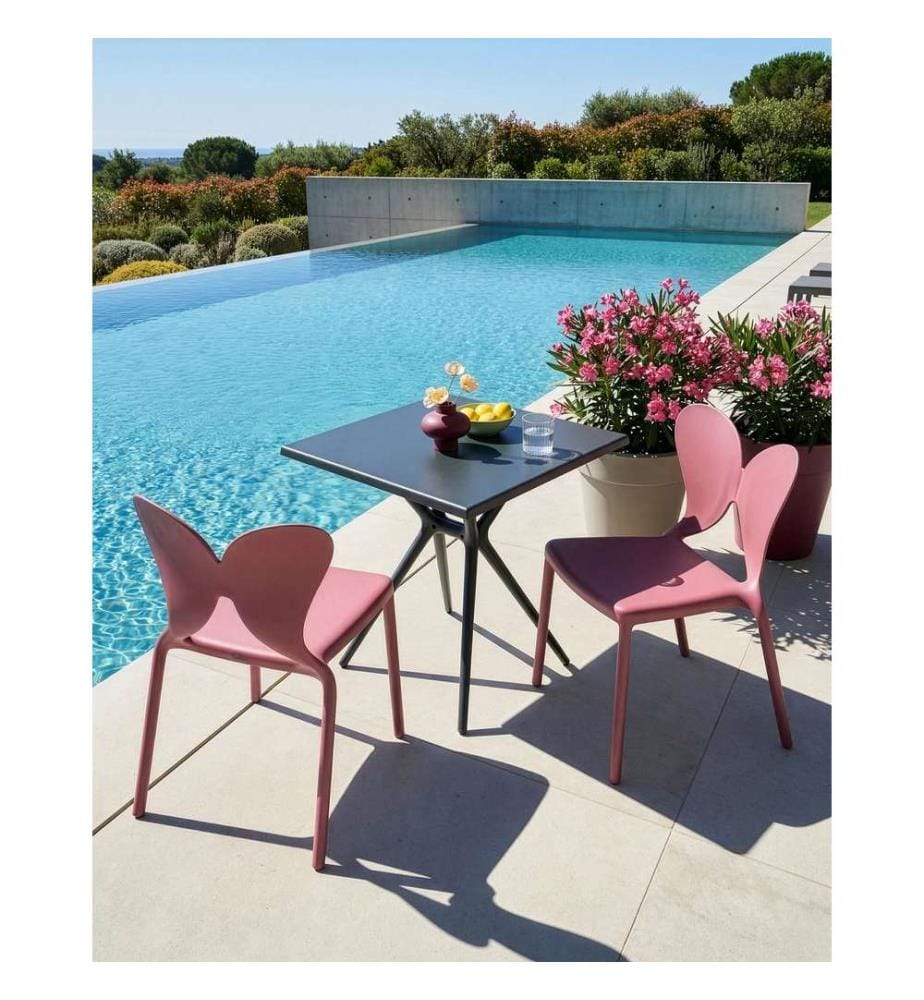 Gartenstuhl 2er Set LARISSA stapelbar Rosa
