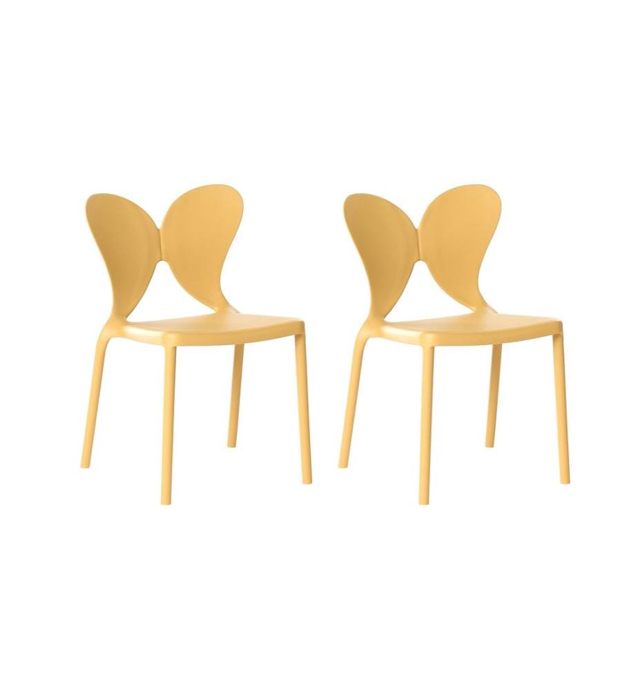 Gartenstuhl 2er Set LARISSA stapelbar Gelb