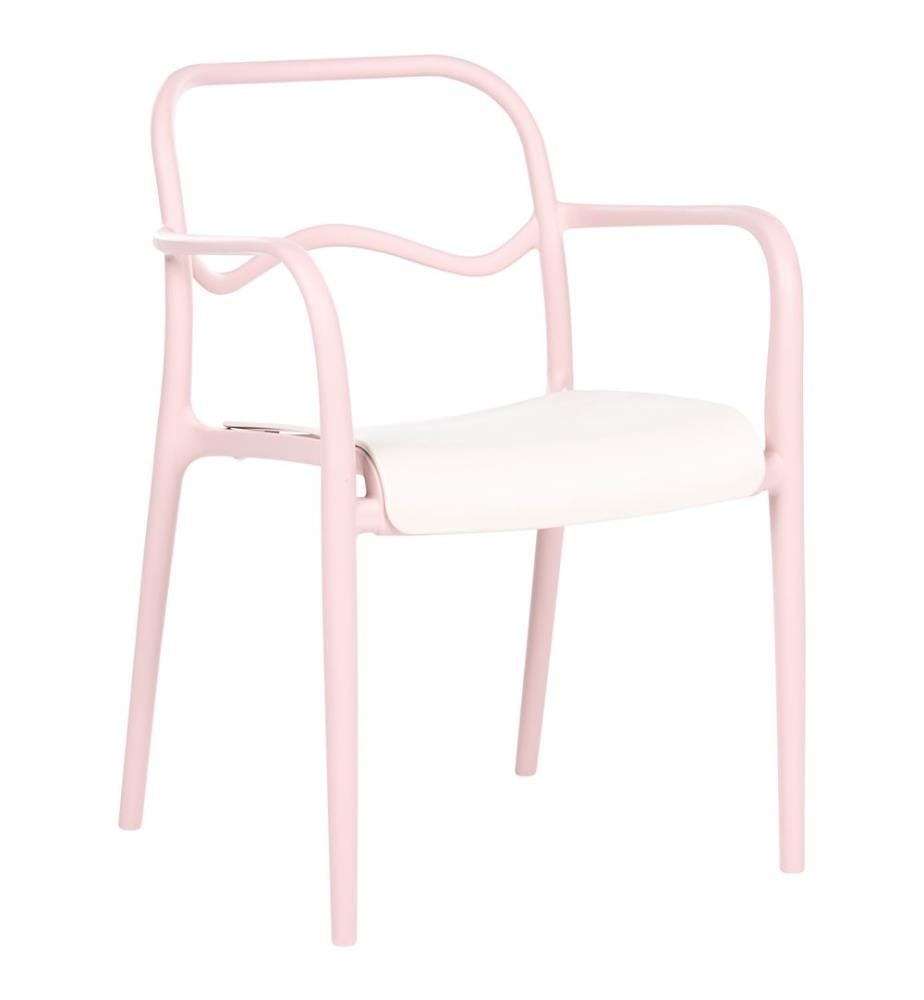 Gartenstuhl 2er Set THASOS Kunststoff Pastellrosa