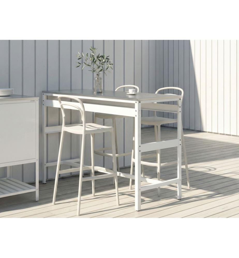 Outdoor-Bartisch MAENZA 120 cm 40 cm Metall Weiss