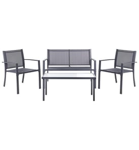 Lounge Set mit Tisch 4-Sitzer TAVOLETO Metall Dunkelgrau