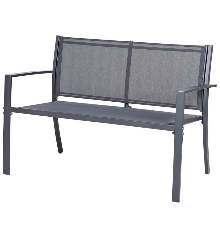 Lounge Set mit Tisch 4-Sitzer TAVOLETO Metall Dunkelgrau