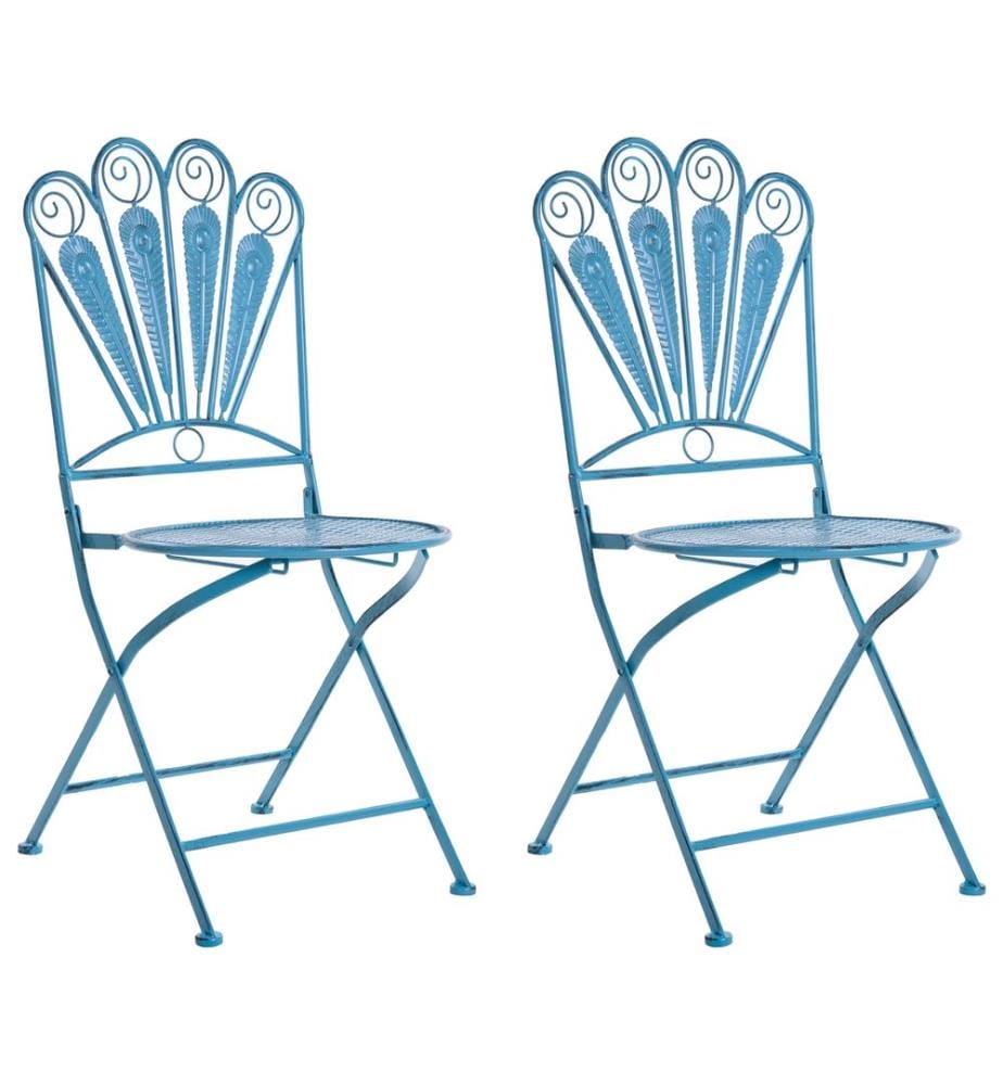 Ensemble bistrot avec banc PAVIA Métal Bleu