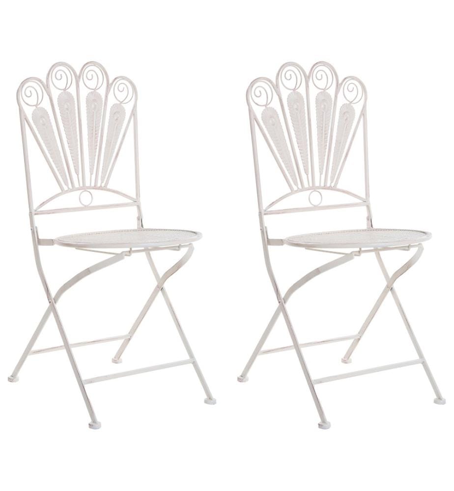 Ensemble bistrot avec banc PAVIA Métal Blanc cassé