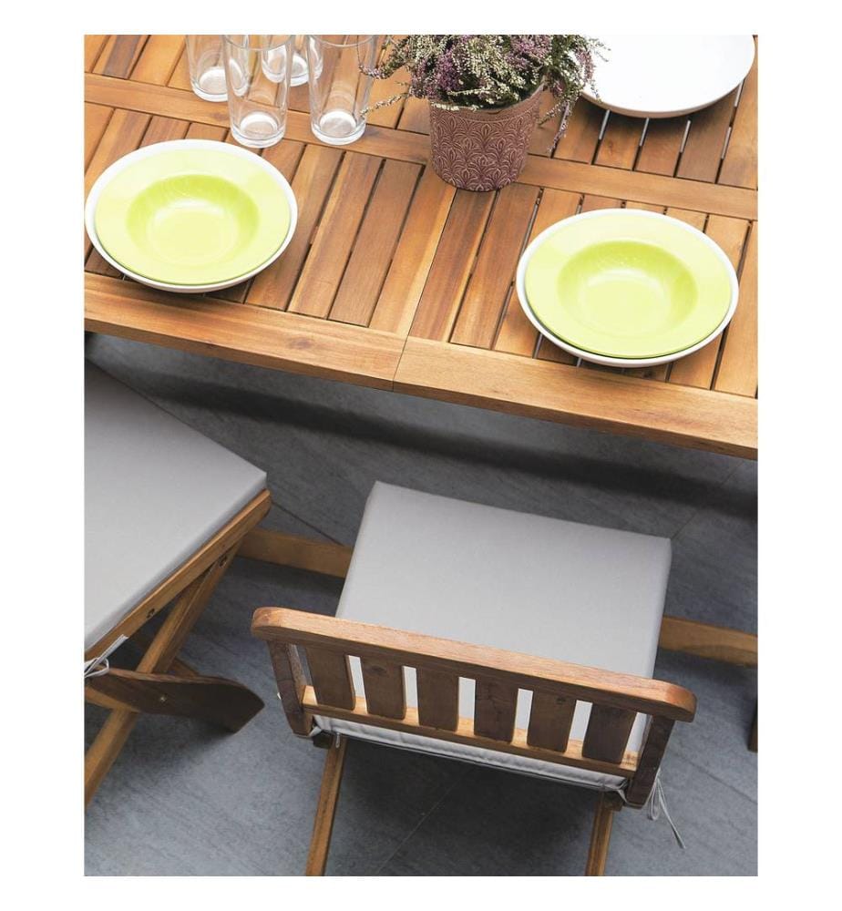 Set mit 2 Stühlen und Sitzkissen CENTO Akazienholz Braun