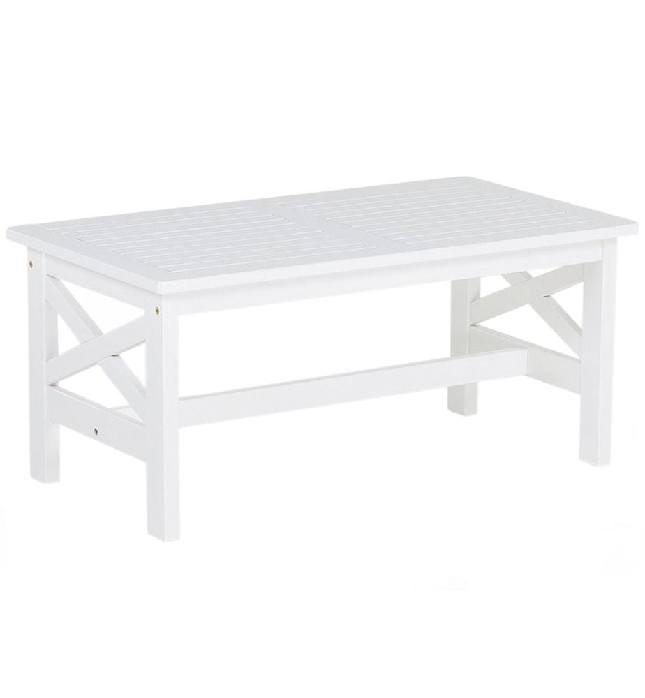 Gartentisch BALTIC 55 cm 100 cm Akazienholz Weiss