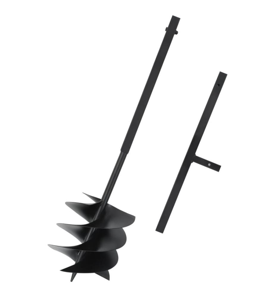 Erdbohrer mit Griff 250 mm Stahl Schwarz