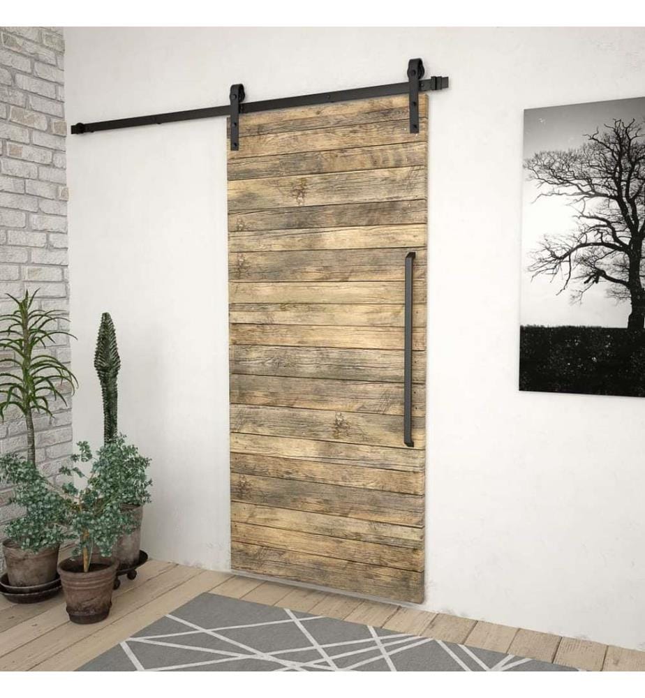 Schiebetürbeschlag-Set SKIEN 200 cm Stahl Schwarz