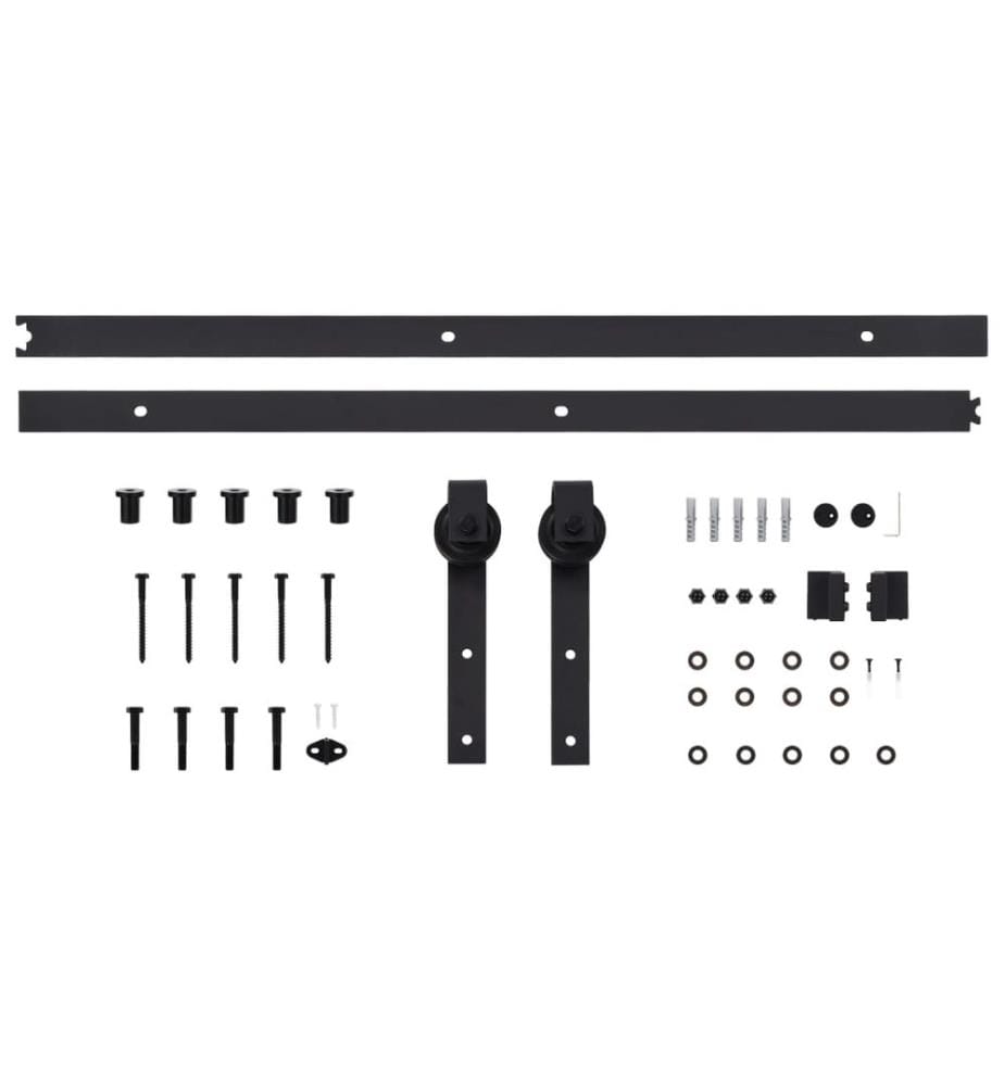 Schiebetürbeschlag-Set SKIEN 200 cm Stahl Schwarz
