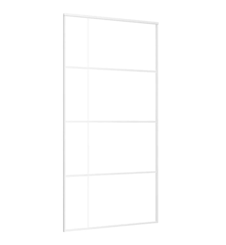 Schiebetür ESG Glas und Aluminium mattiert 102,5x205 cm Weiss