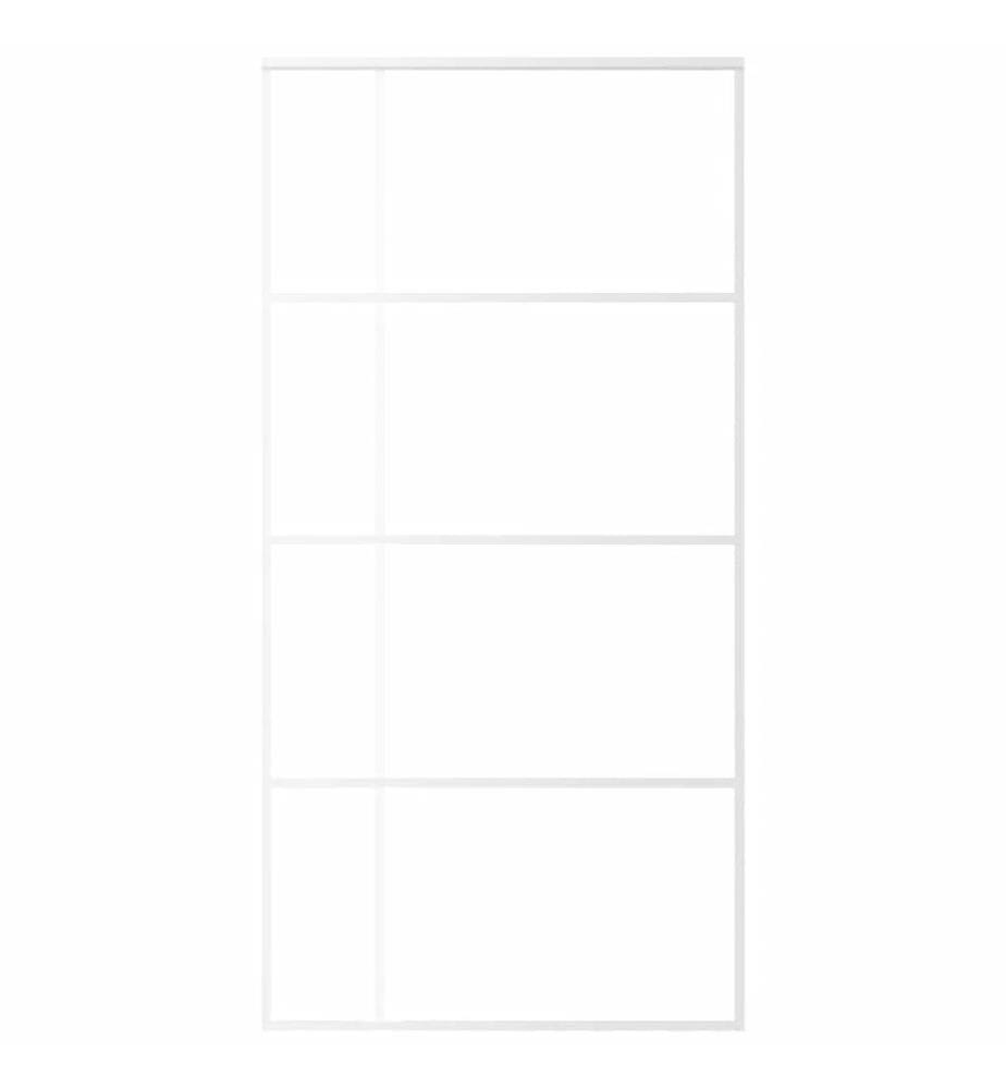 Schiebetür ESG Glas und Aluminium mattiert 102,5x205 cm Weiss