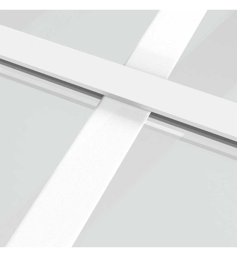 Schiebetür ESG Glas und Aluminium mattiert 102,5x205 cm Weiss