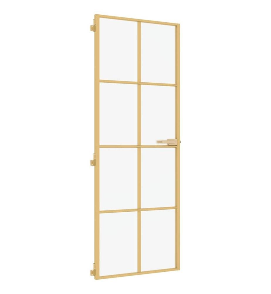 Innentür Schlank Golden 76x201,5 cm Hartglas und Aluminium