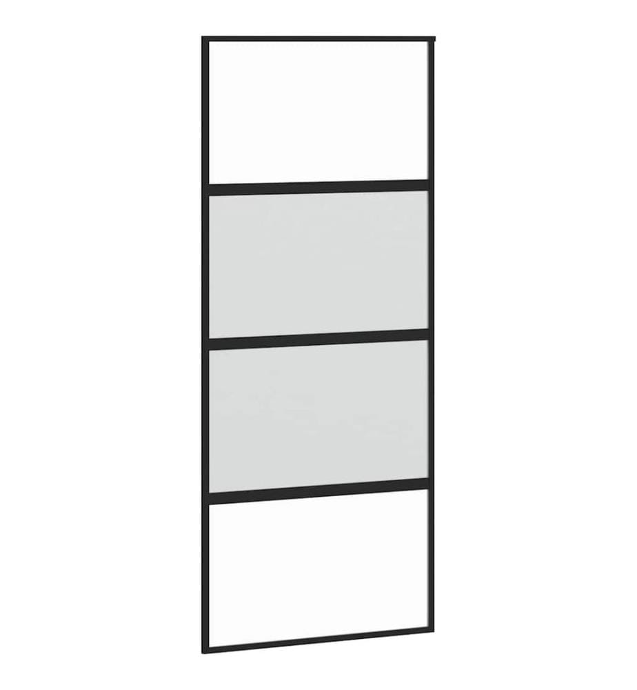 Schiebetür Schwarz 90x205 cm Hartglas und Aluminium