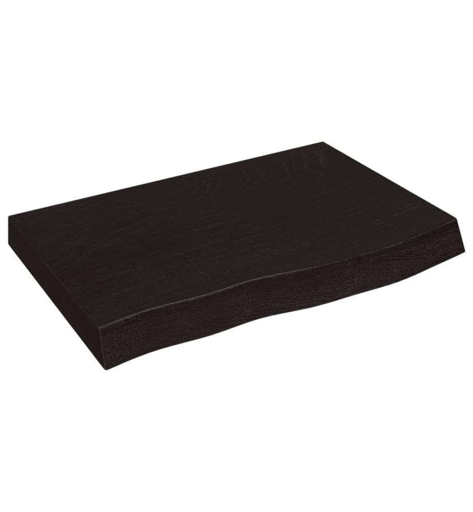Waschtischplatte Dunkelbraun 60x50x(2-4)cm Massivholz Behandelt