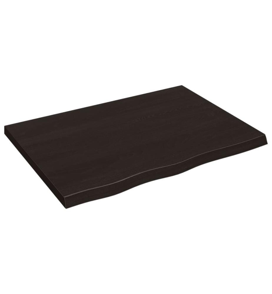 Waschtischplatte Dunkelbraun 80x60x(2-4)cm Massivholz Behandelt