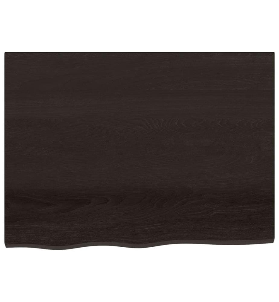 Waschtischplatte Dunkelbraun 80x60x(2-4)cm Massivholz Behandelt