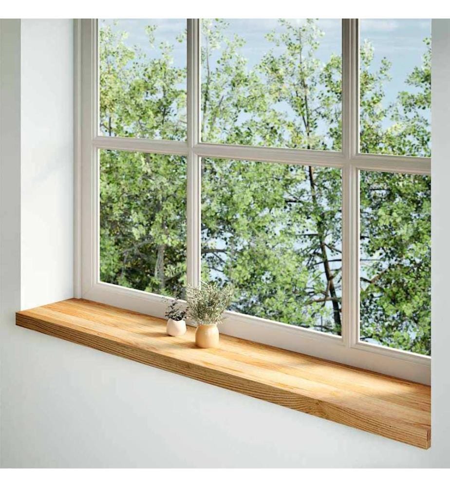 Fensterbänke 2 Stk. Hellbraun 140x25x2 cm Massivholz Eiche