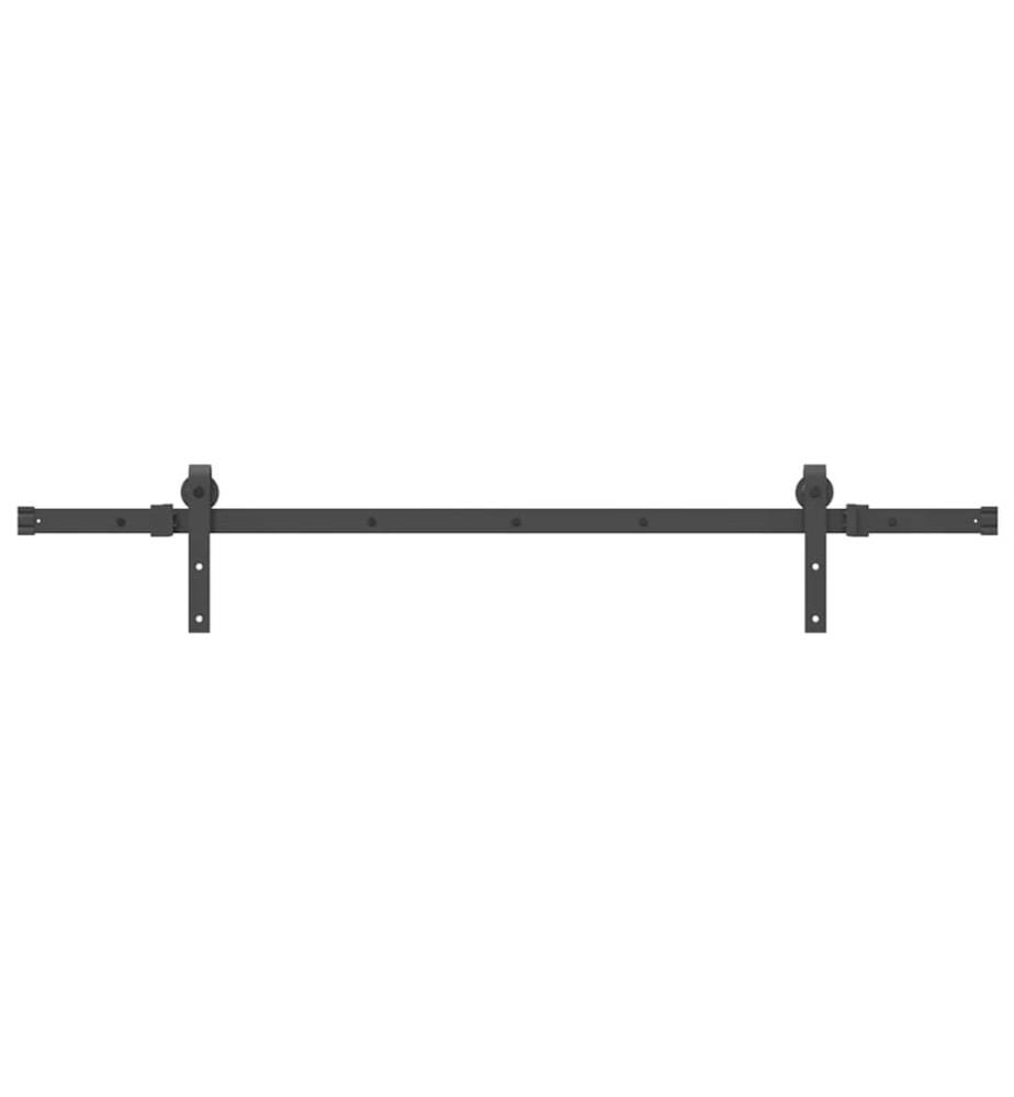 Schiebetürbeschlag-Set 152,5 cm Stahl Schwarz