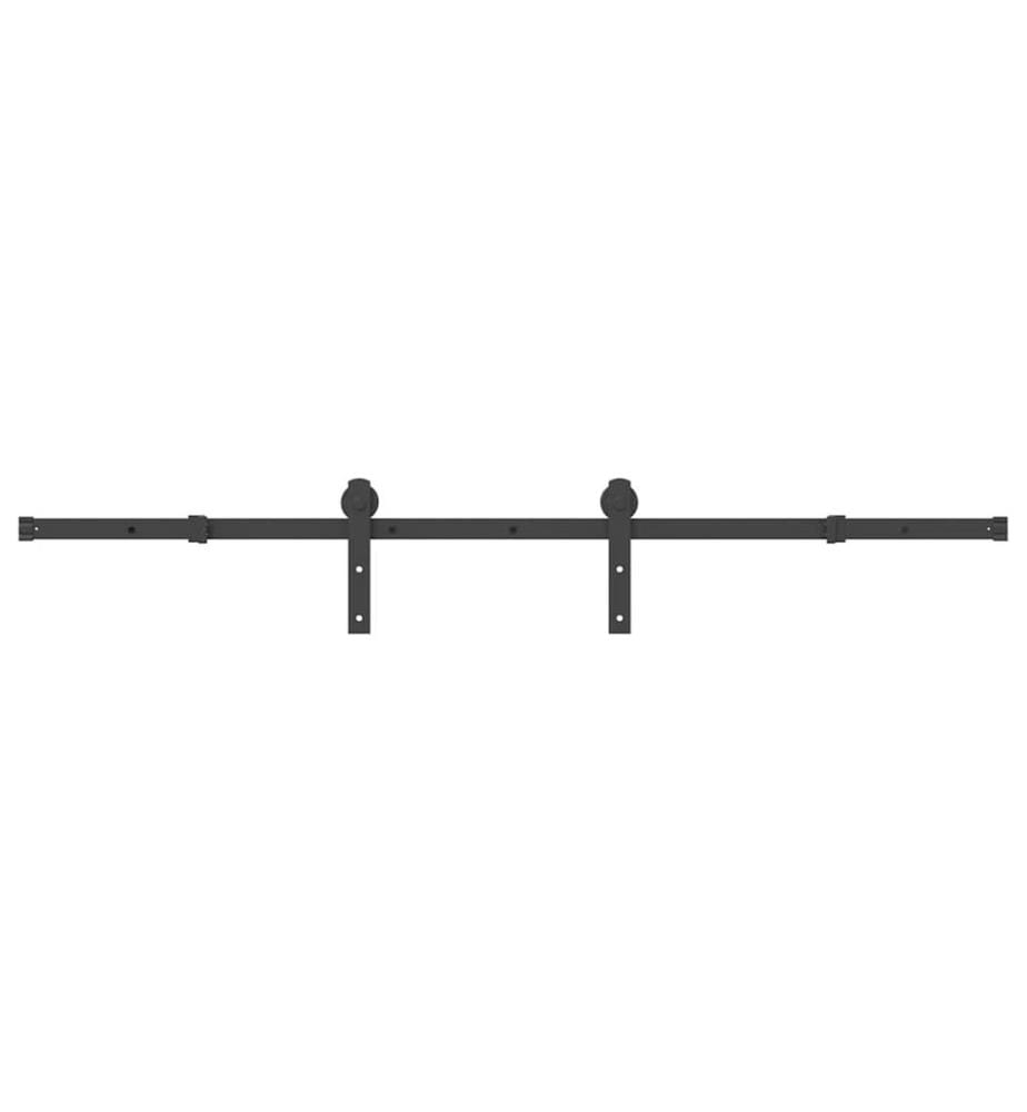 Schiebetürbeschlag-Set 183 cm Stahl Schwarz