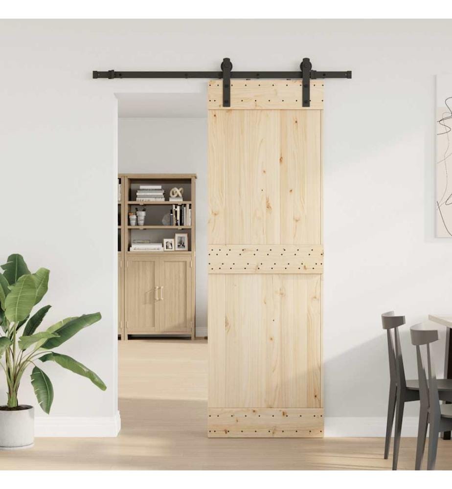 Schiebetürbeschlag-Set 183 cm Stahl Schwarz