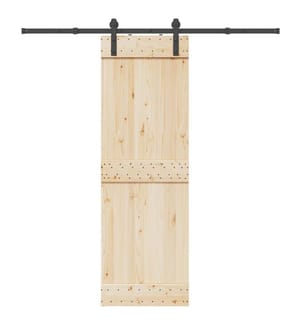 Schiebetürbeschlag-Set 200 cm Stahl Schwarz