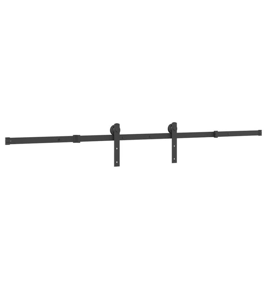 Schiebetürbeschlag-Set 213,5 cm Stahl Schwarz